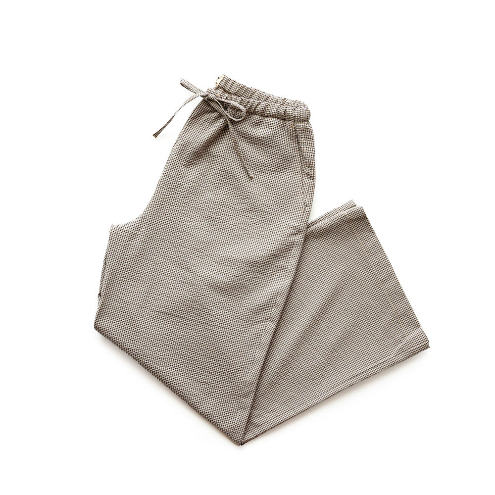 F F F   Easy pants Gingham check "Brown × Beige"