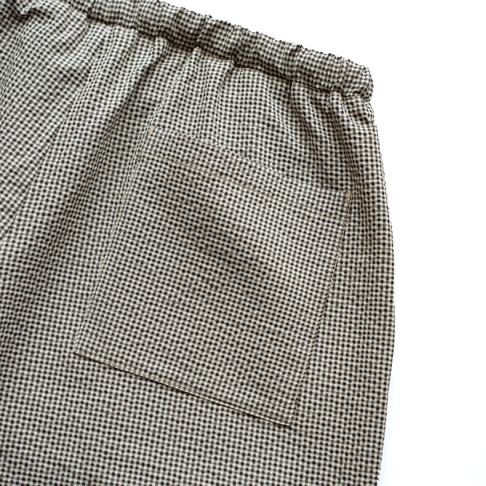 F F F   Easy pants Gingham check "Brown × Beige"