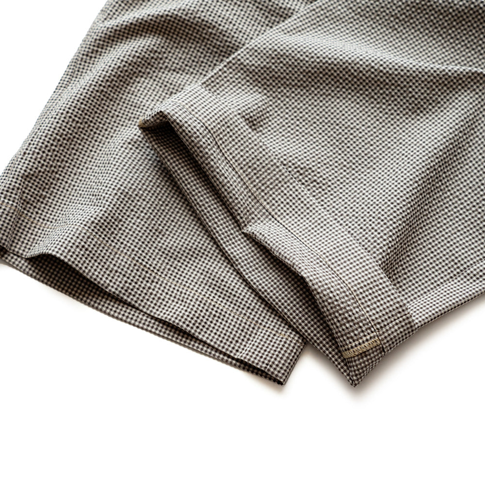 F F F   Easy pants Gingham check "Brown × Beige"