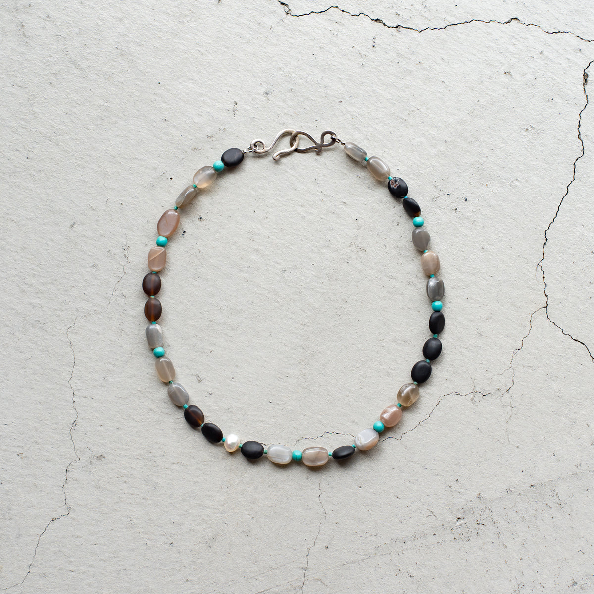 Melanie DeCourcey   Agate, moonstone, small turquoise, and pearl