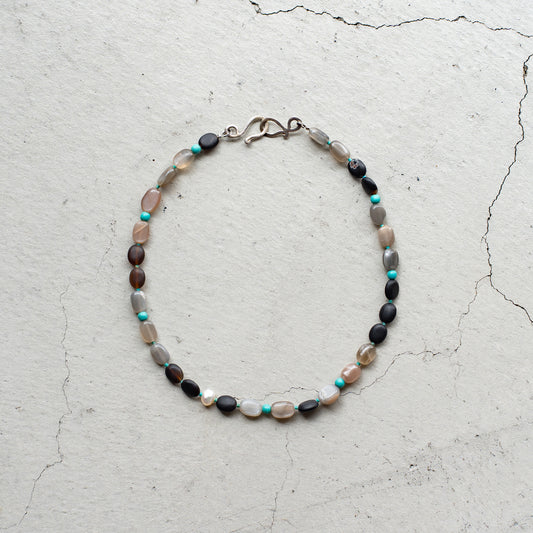 Melanie DeCourcey   Agate, moonstone, small turquoise, and pearl
