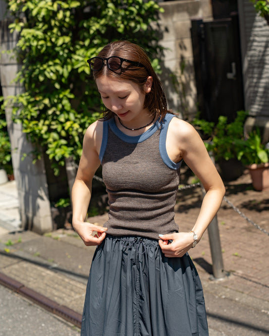 nakes design Summer Wool & Linen American Sleeve Rib Bra Tank