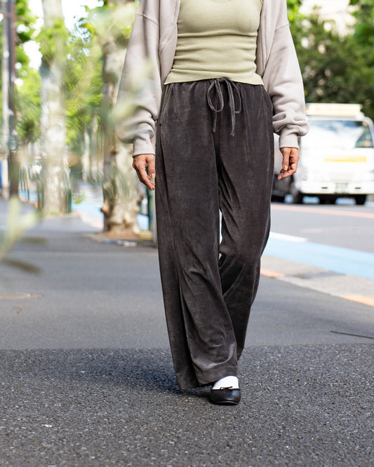F F F   Easy pants  -Velour "Charcoal"