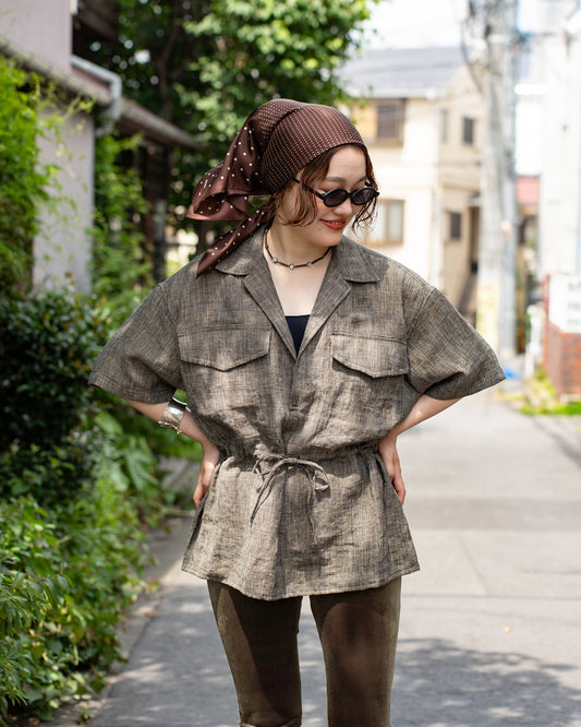 HAVERSACK Safari shirts -Linen glencheck