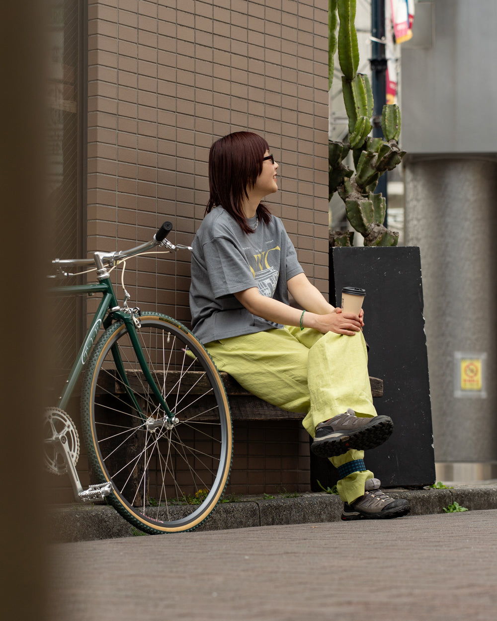F F F   Easy pants  -Linen  "Lime"
