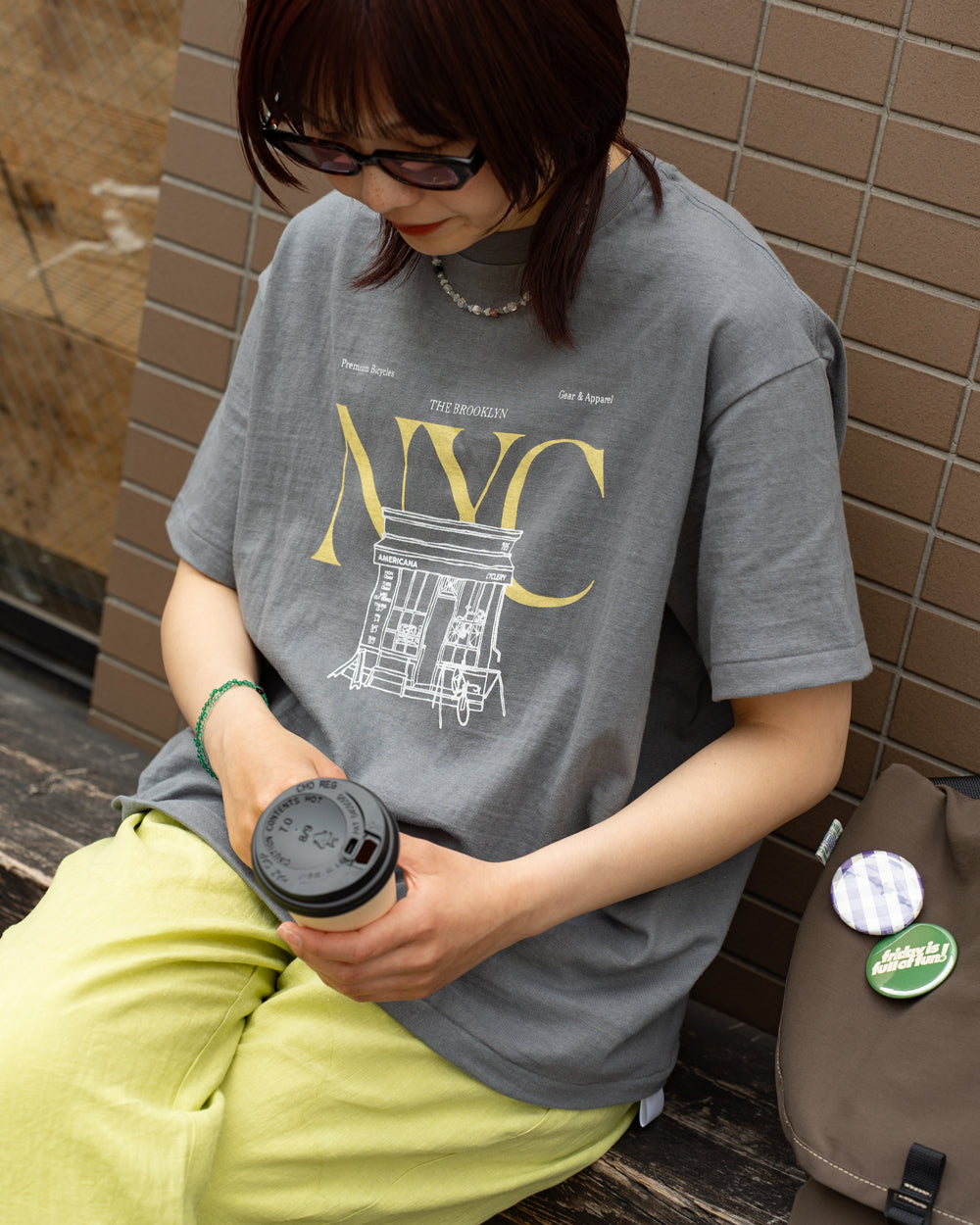 Americana × Friday  "AMERICANA CYCLERY" -Gray