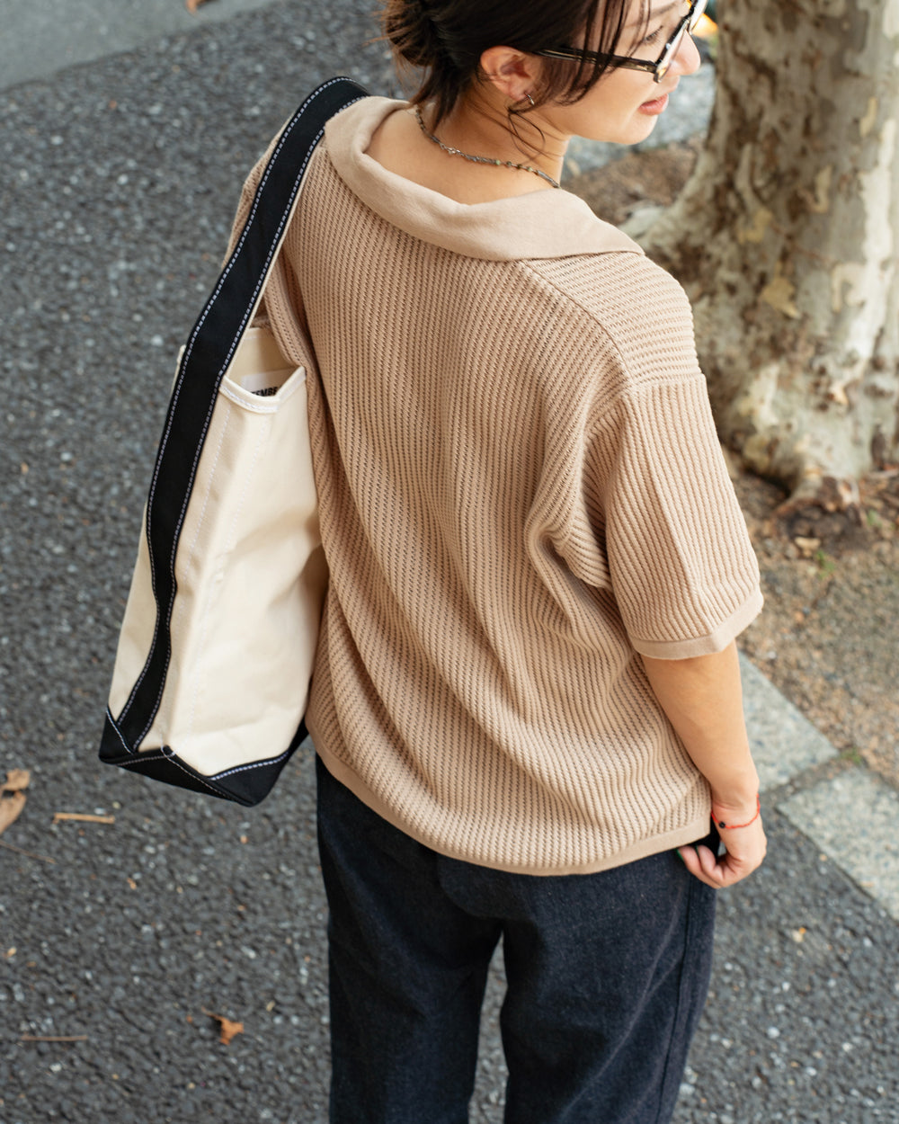 Yonetomi COTTON SUKASHI KNIT SHIRT -UNISEX