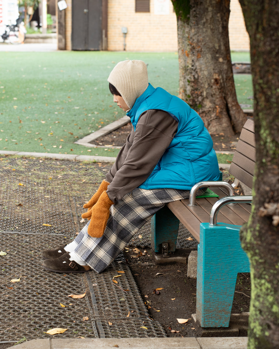 F F F   Easy pants  -Cotton flannel "Charcoal × Off "