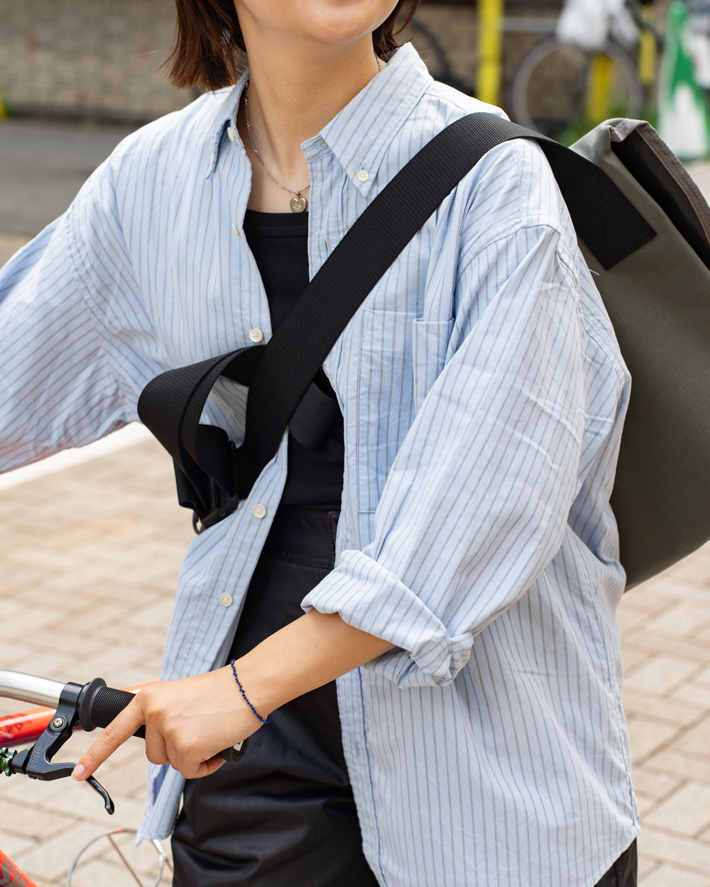 nanamica Button Down Stripe Wind Shirt