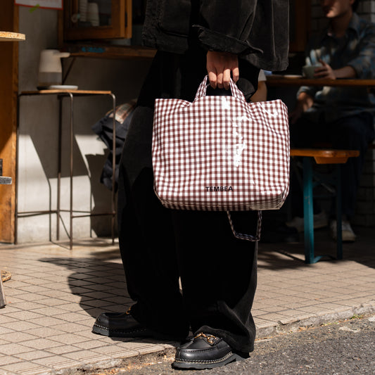 TEMBEA × Friday  SHOULDER BAG "GINGHAM BROWN"