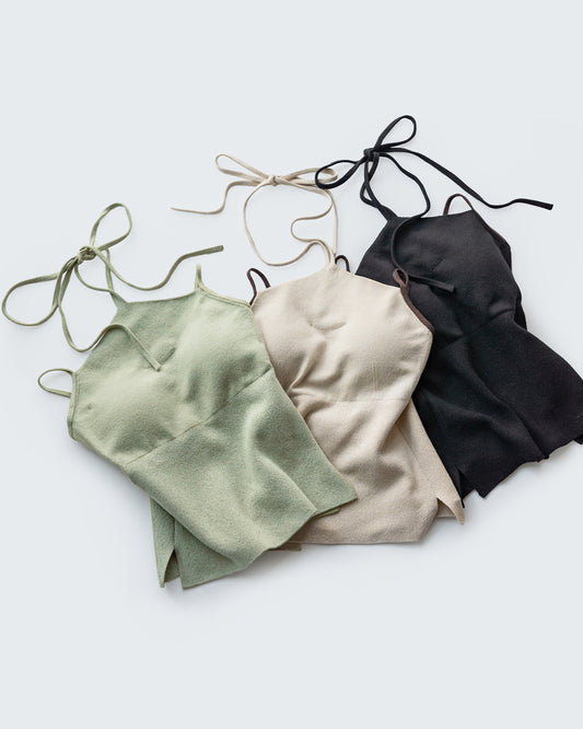nakes design Cotton Silk Halter Neck Bra Tank