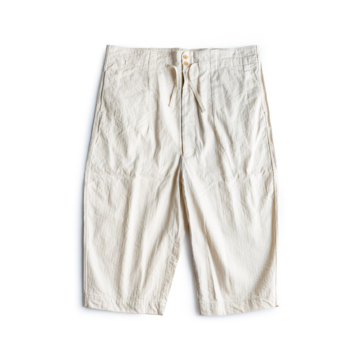 HAVERSACK  High waist wide pants -Cotton linen herringbone