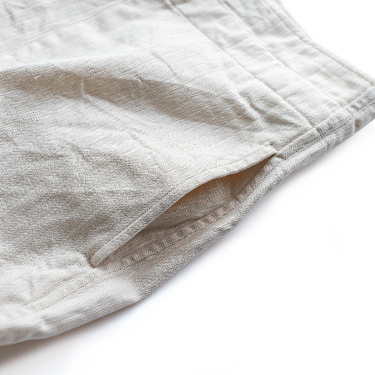 HAVERSACK  High waist wide pants -Cotton linen herringbone