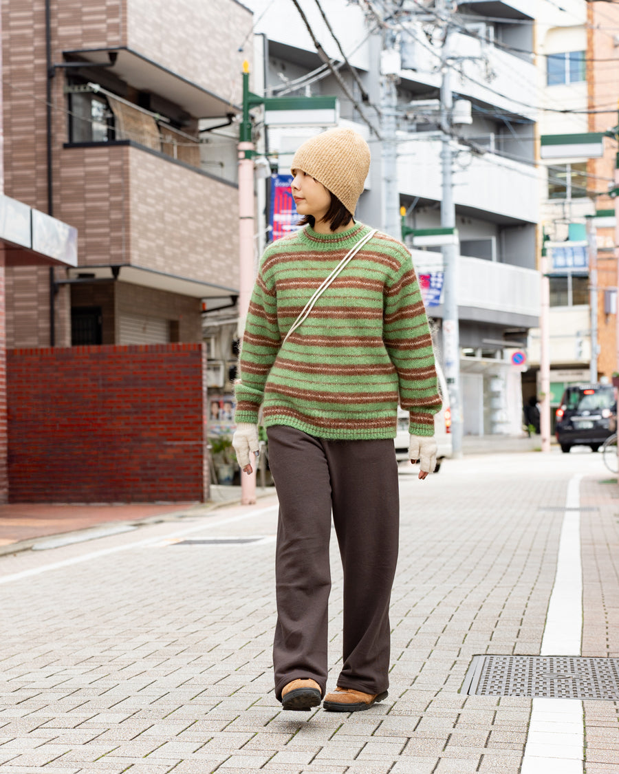 Yonetomi MOHAIR WOOL BORDER KNIT P/O – Friday