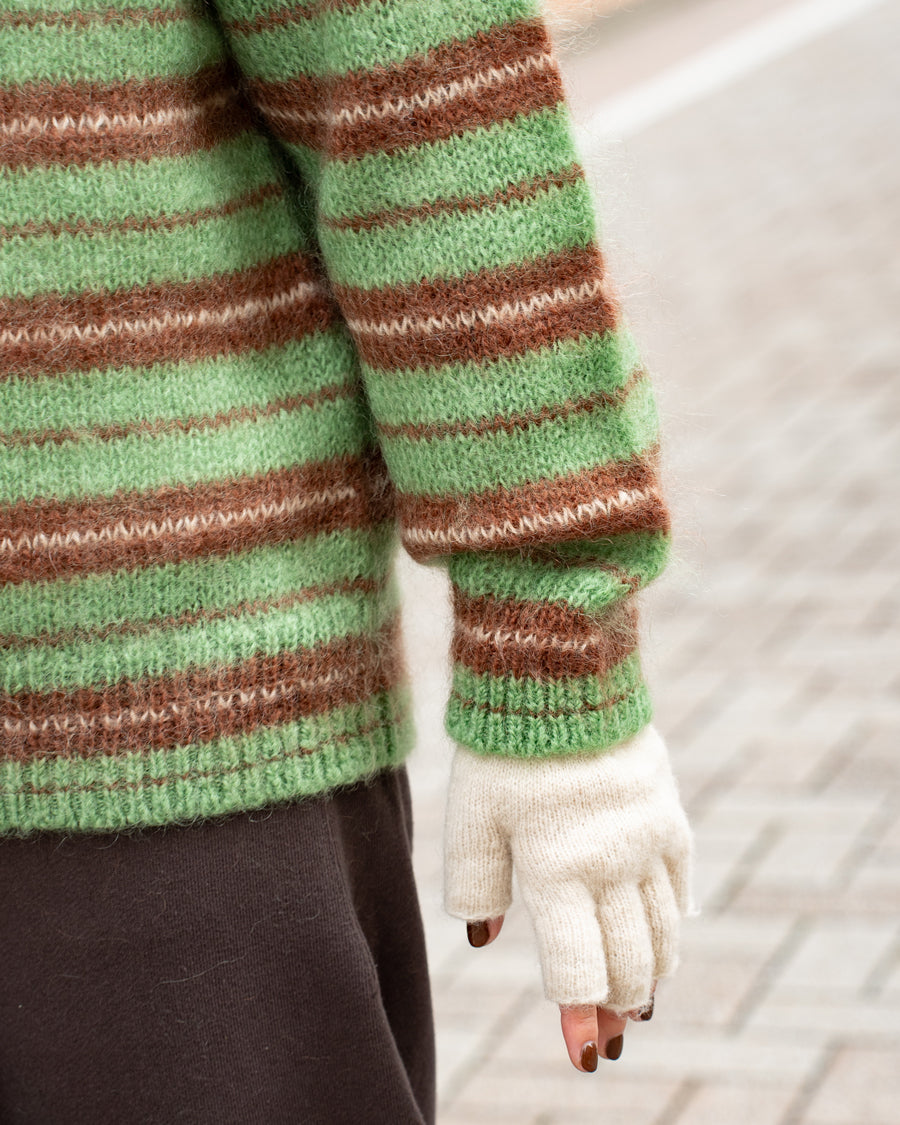 Yonetomi　MOHAIR WOOL BORDER KNIT P/O