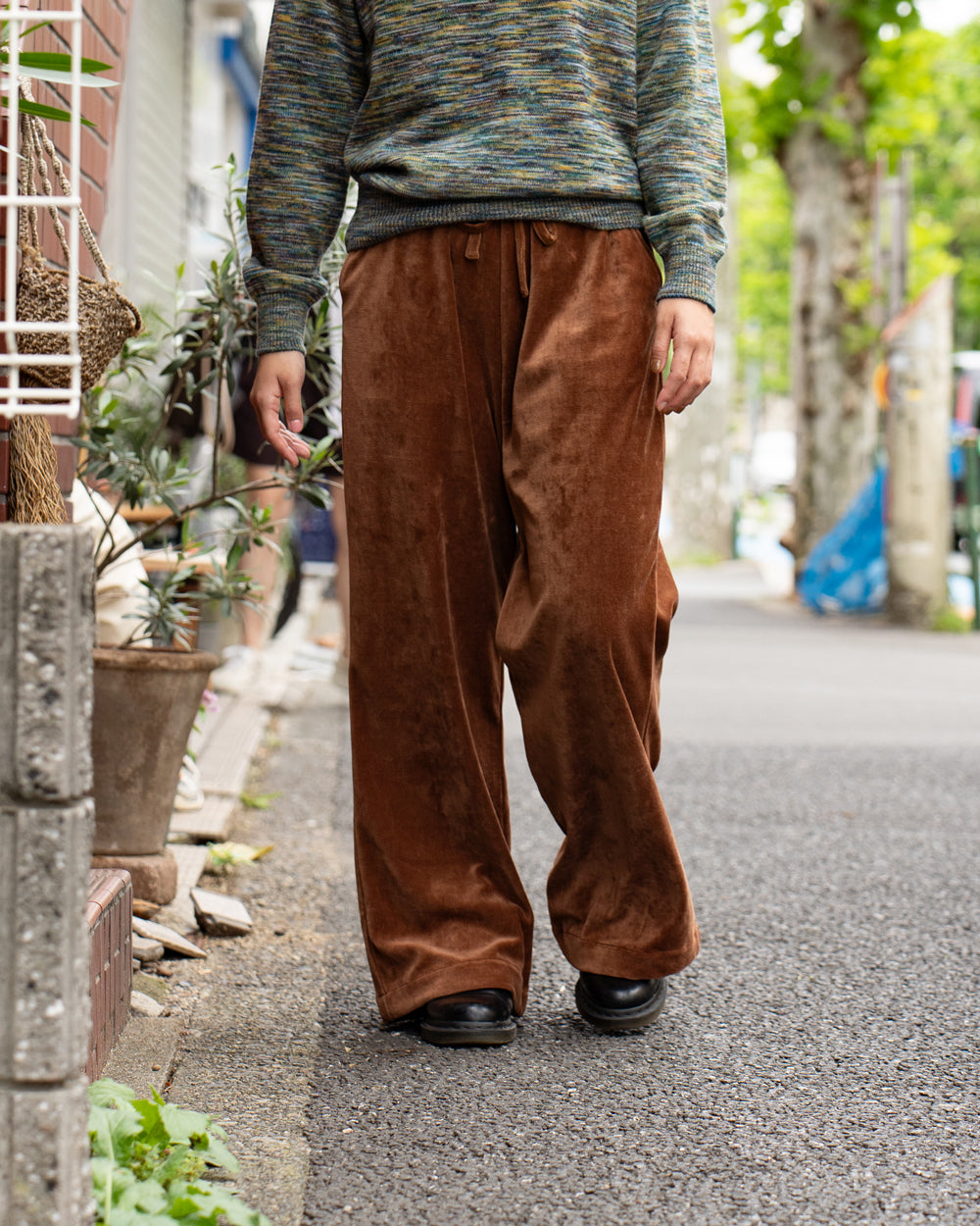F F F   Easy pants  -Velour "Brown"
