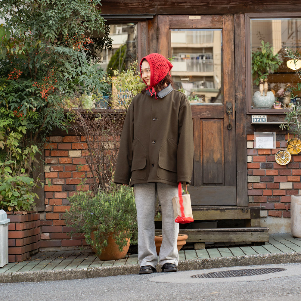 TEMBEA × Friday BAGUETTE TOTE MINI MINI "BEIGE×RED"