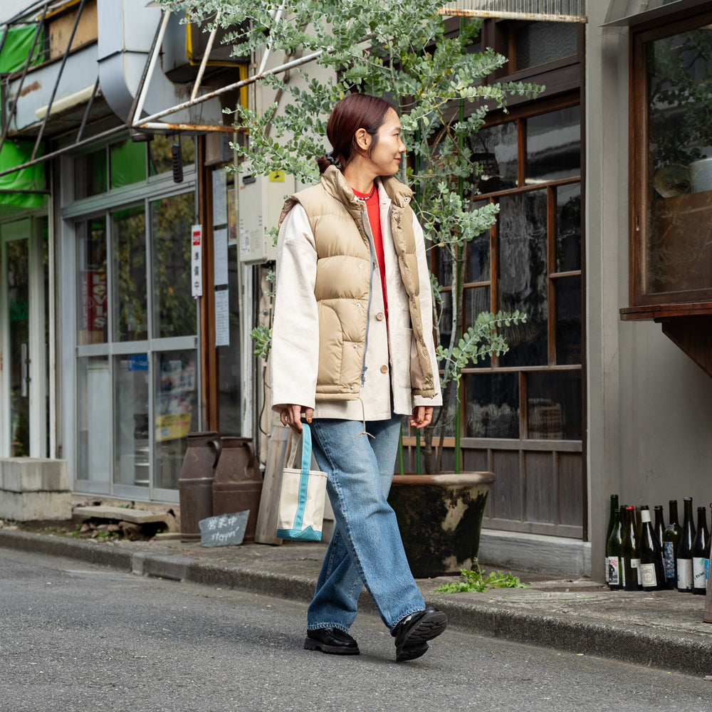 TEMBEA × Friday BAGUETTE TOTE MINI MINI "LT.BEIGE×OTHER BLUE"
