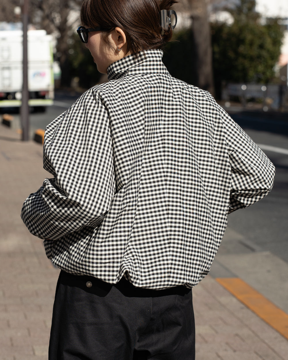 HAVERSACK Cotton silk stand collar blouson