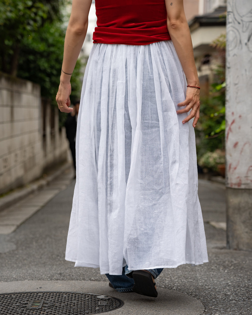 WONDER FULL LIFE  JAMDANI SAREE BANJARA SKIRT