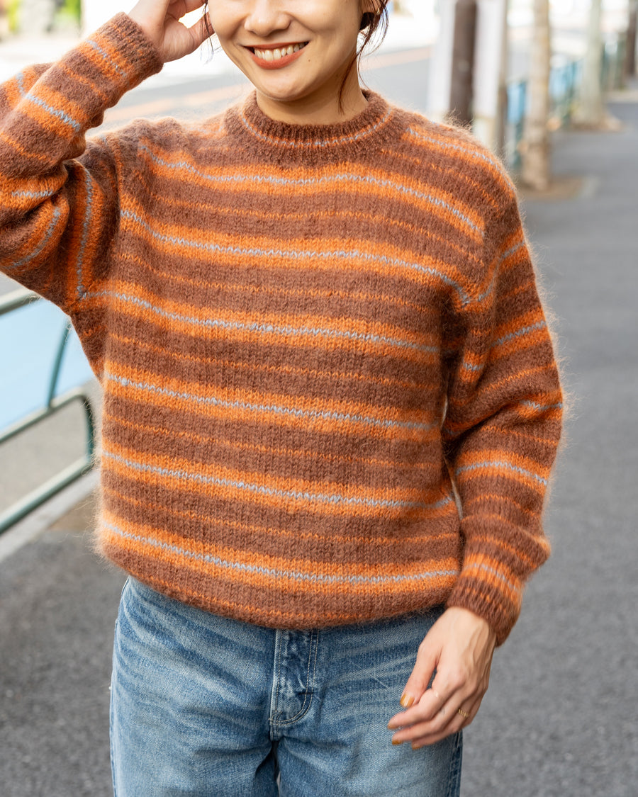 Yonetomi　MOHAIR WOOL BORDER KNIT P/O