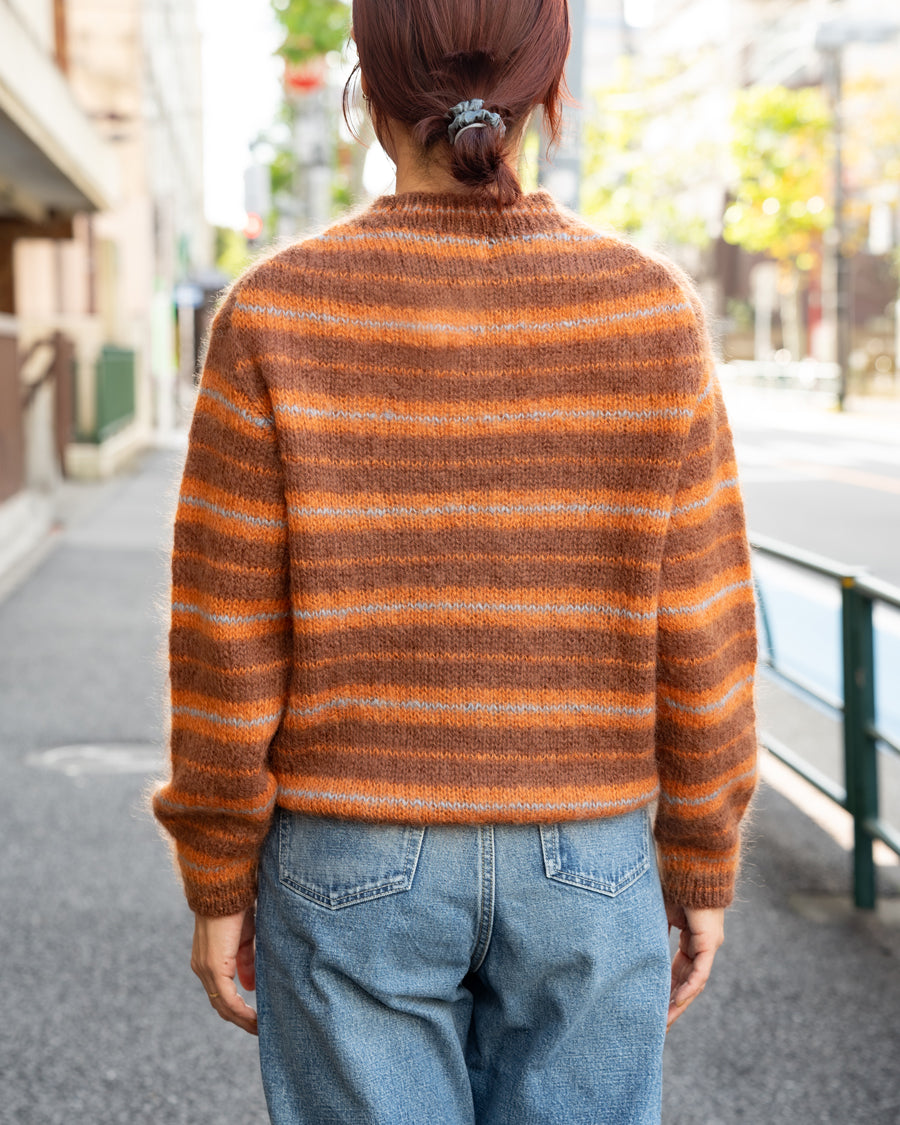 Yonetomi　MOHAIR WOOL BORDER KNIT P/O