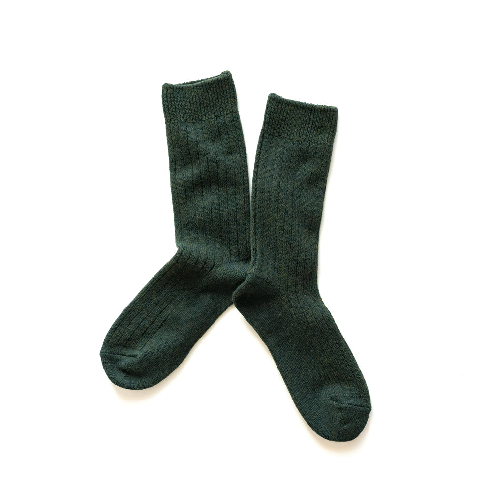 ROTOTO COTTON WOOL RIBBED CREW SOCKS