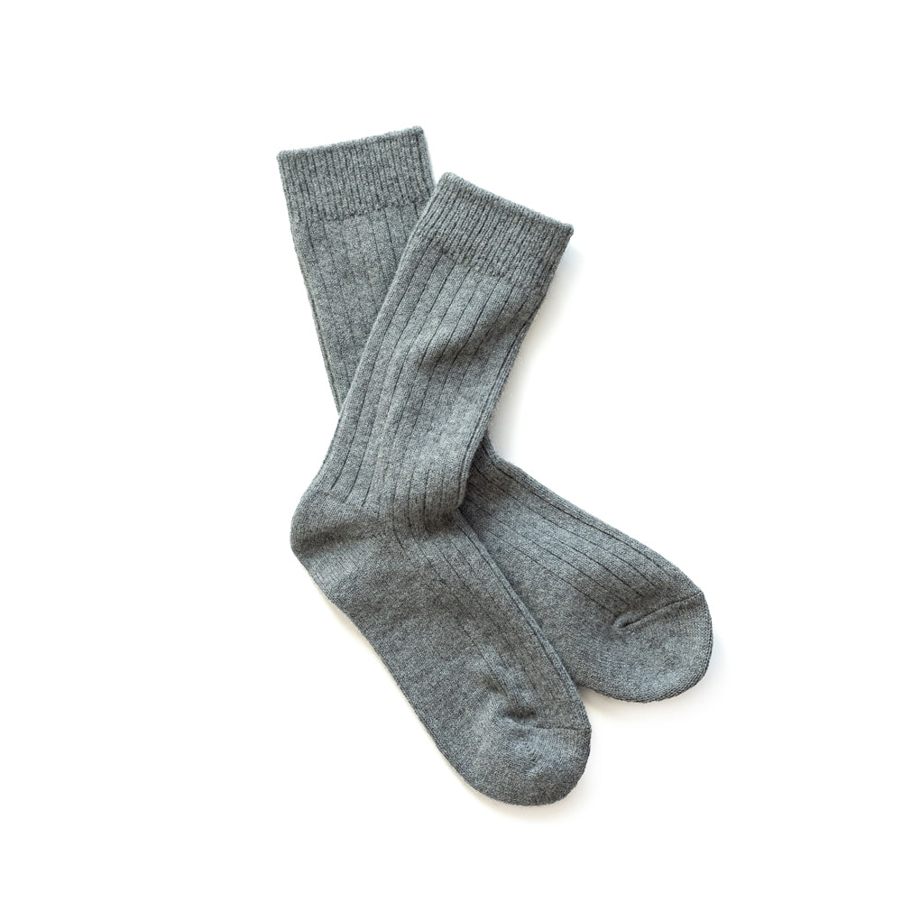 ROTOTO COTTON WOOL RIBBED CREW SOCKS