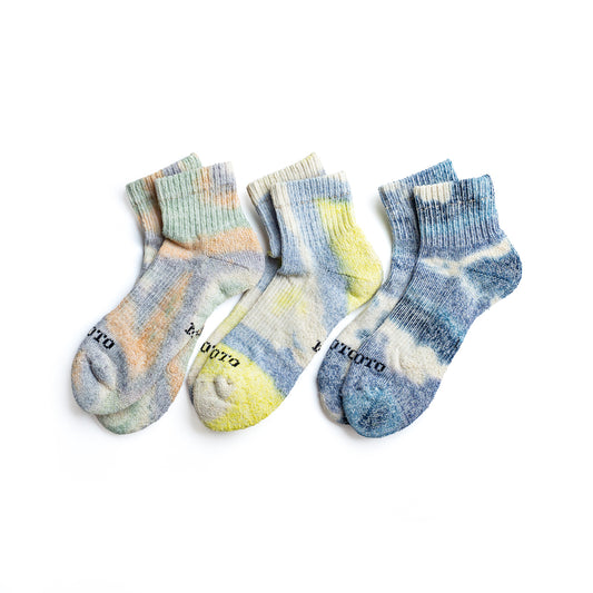 ROTOTO HEMP/ORGANIC COTTON PILE ANKLE SOCKS”TIE DYE”