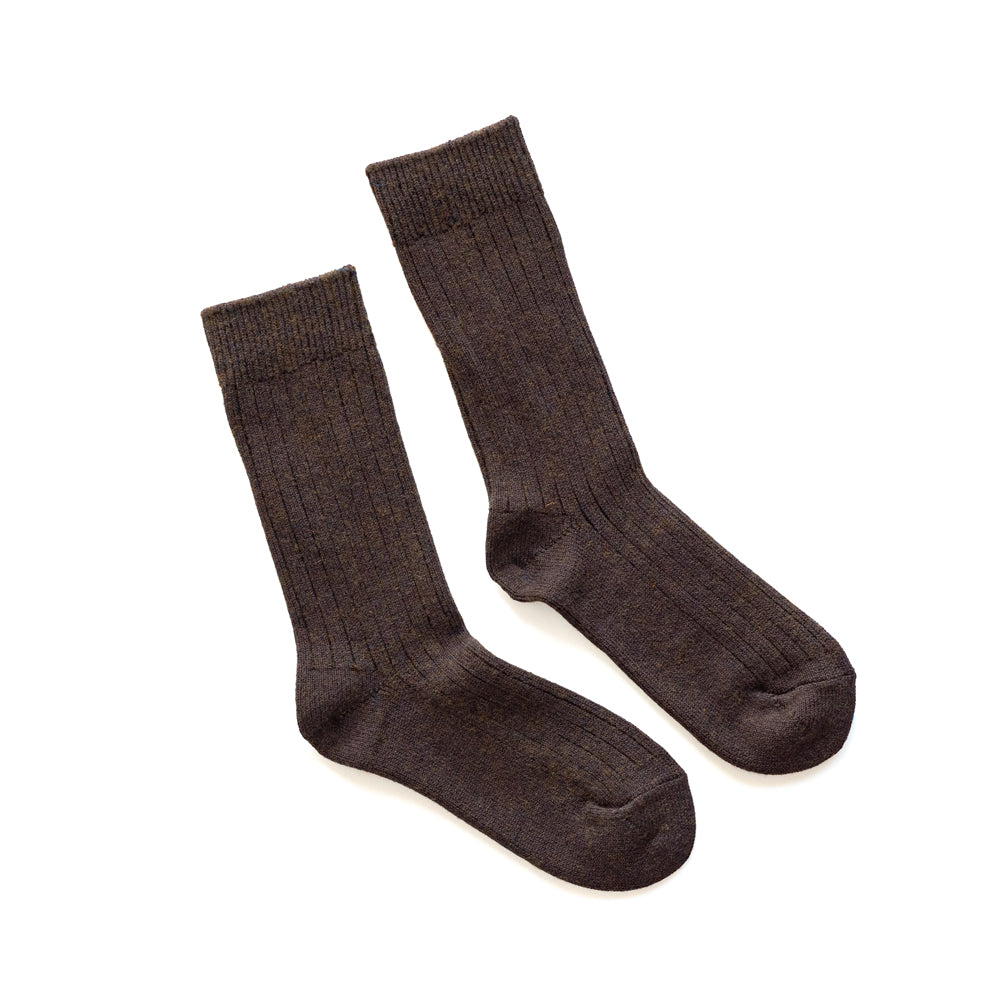 ROTOTO COTTON WOOL RIBBED CREW SOCKS