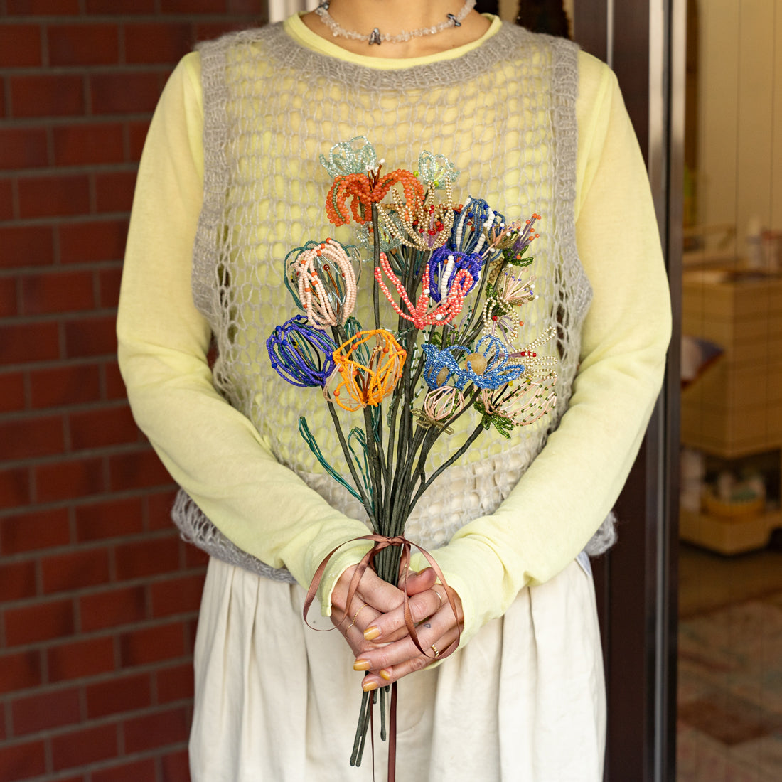 SAI botanical works   Beads flower