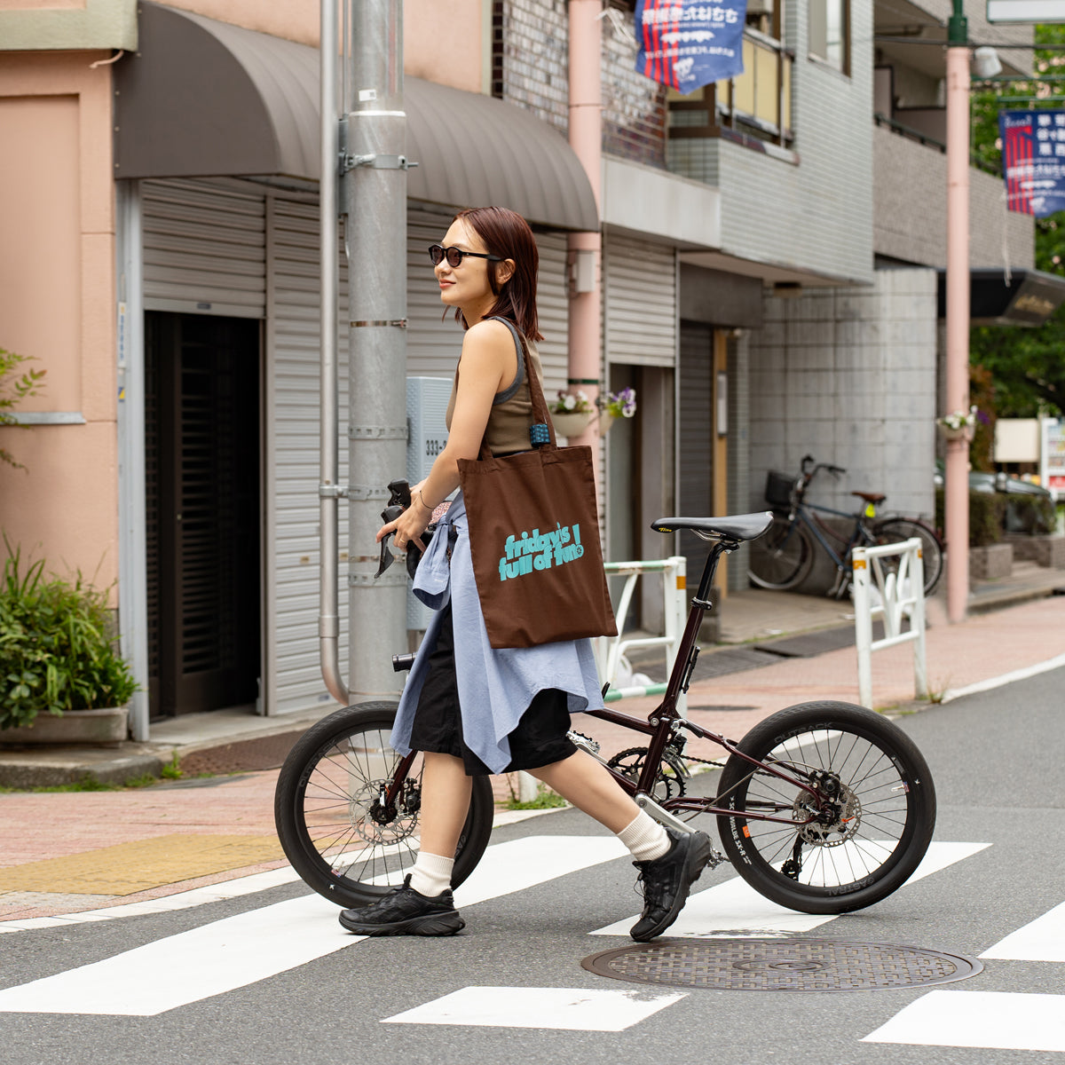 F F F   Tote bag  -Brown