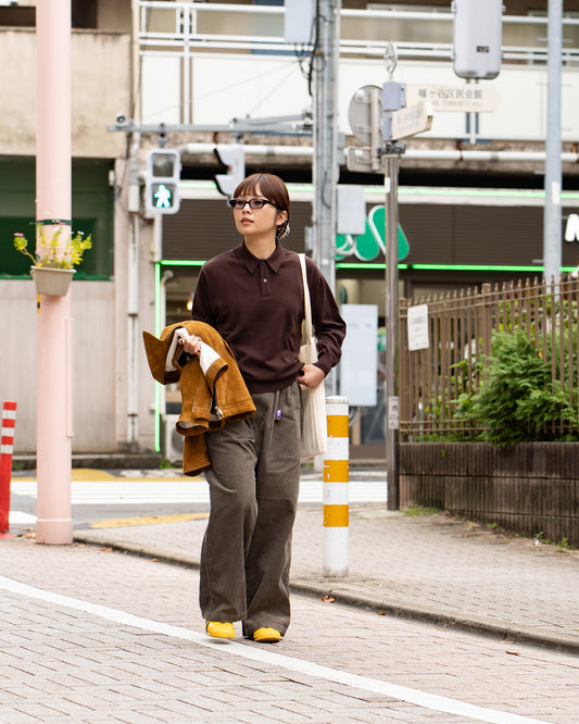 Yonetomi  LIGHT WAVE COTTON KNIT POLO
