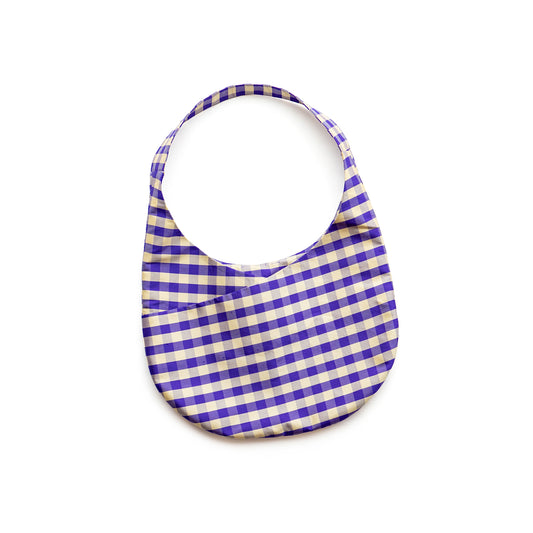 COA NYC  HOBO MINI BAG IN GINGHAM PURPLE IVORY