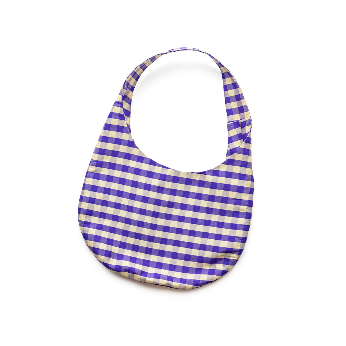 COA NYC  HOBO MINI BAG IN GINGHAM PURPLE IVORY