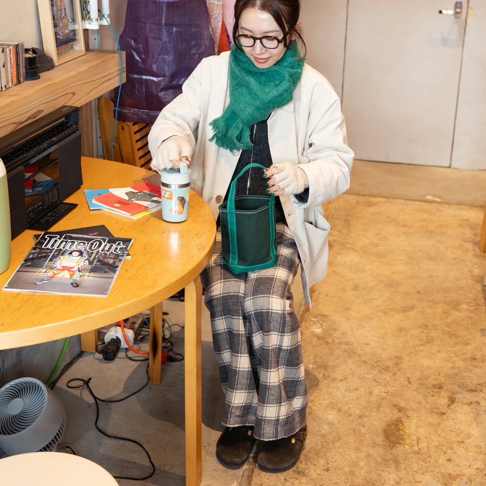 TEMBEA × Friday BAGUETTE TOTE MINI MINI "FORESTGREEN×GREEN"