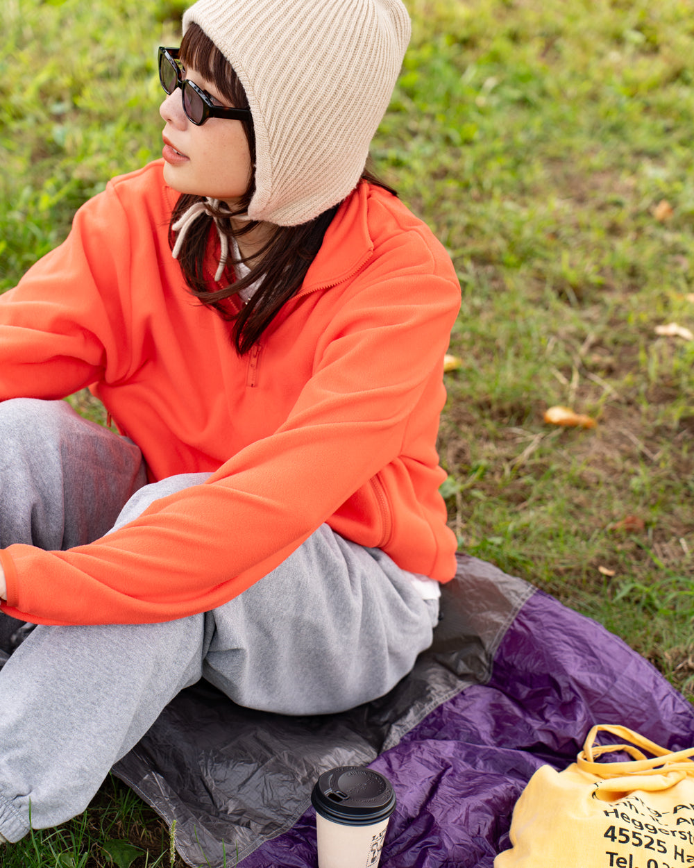 F F F   Fleece Pullover -Orange