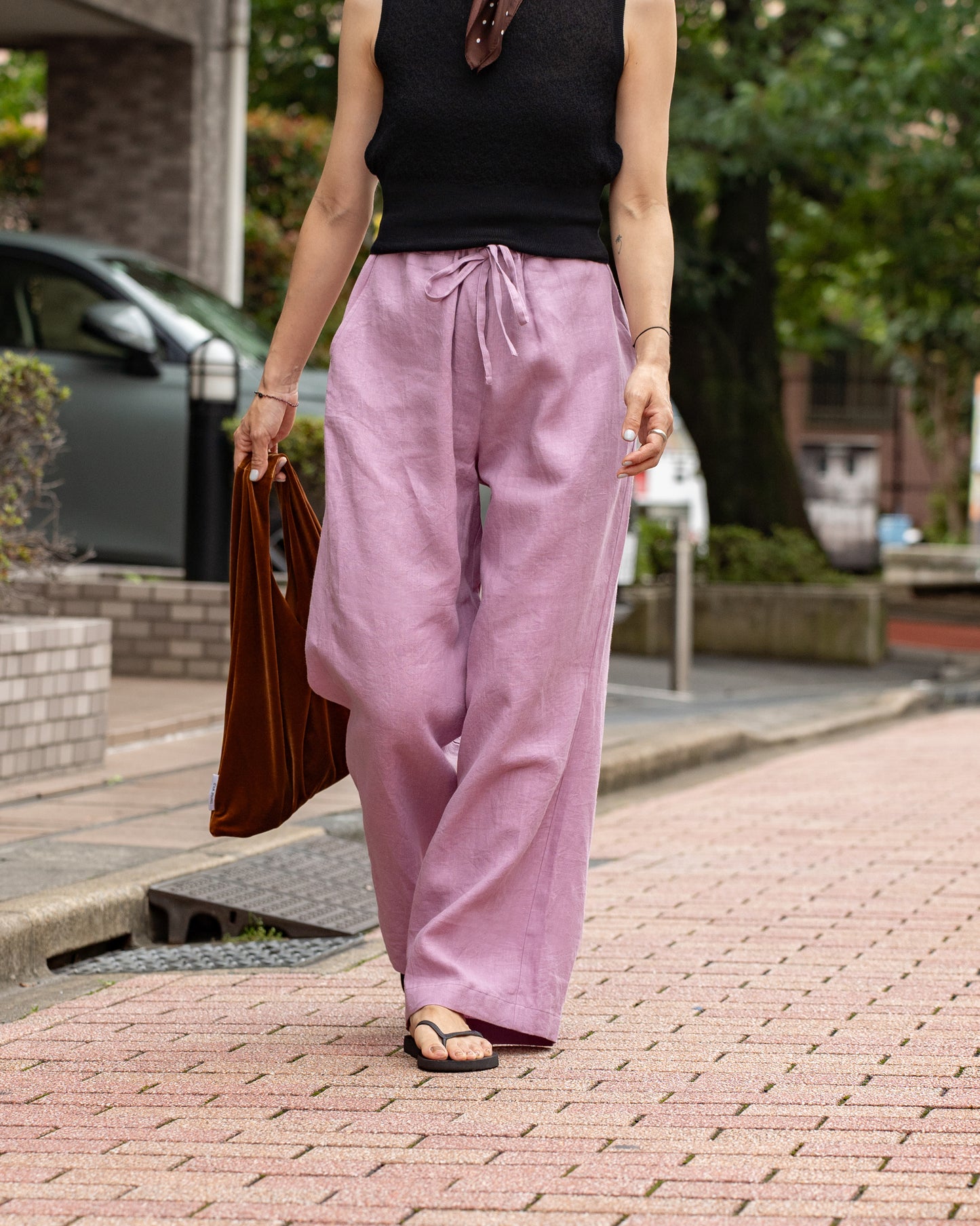 F F F   Easy pants  -Linen  "Lavender"