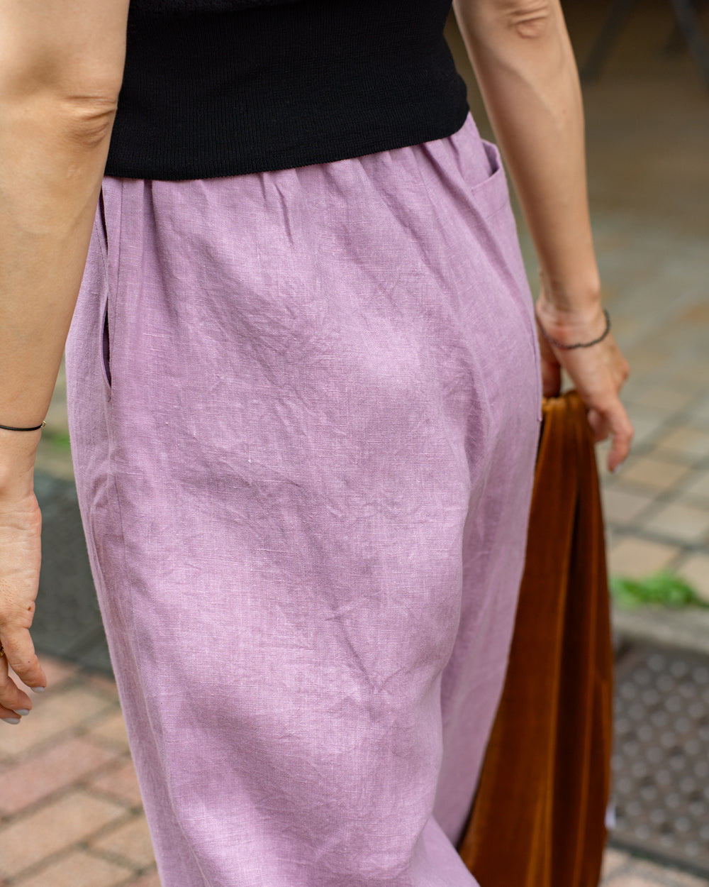 F F F   Easy pants  -Linen  "Lavender"