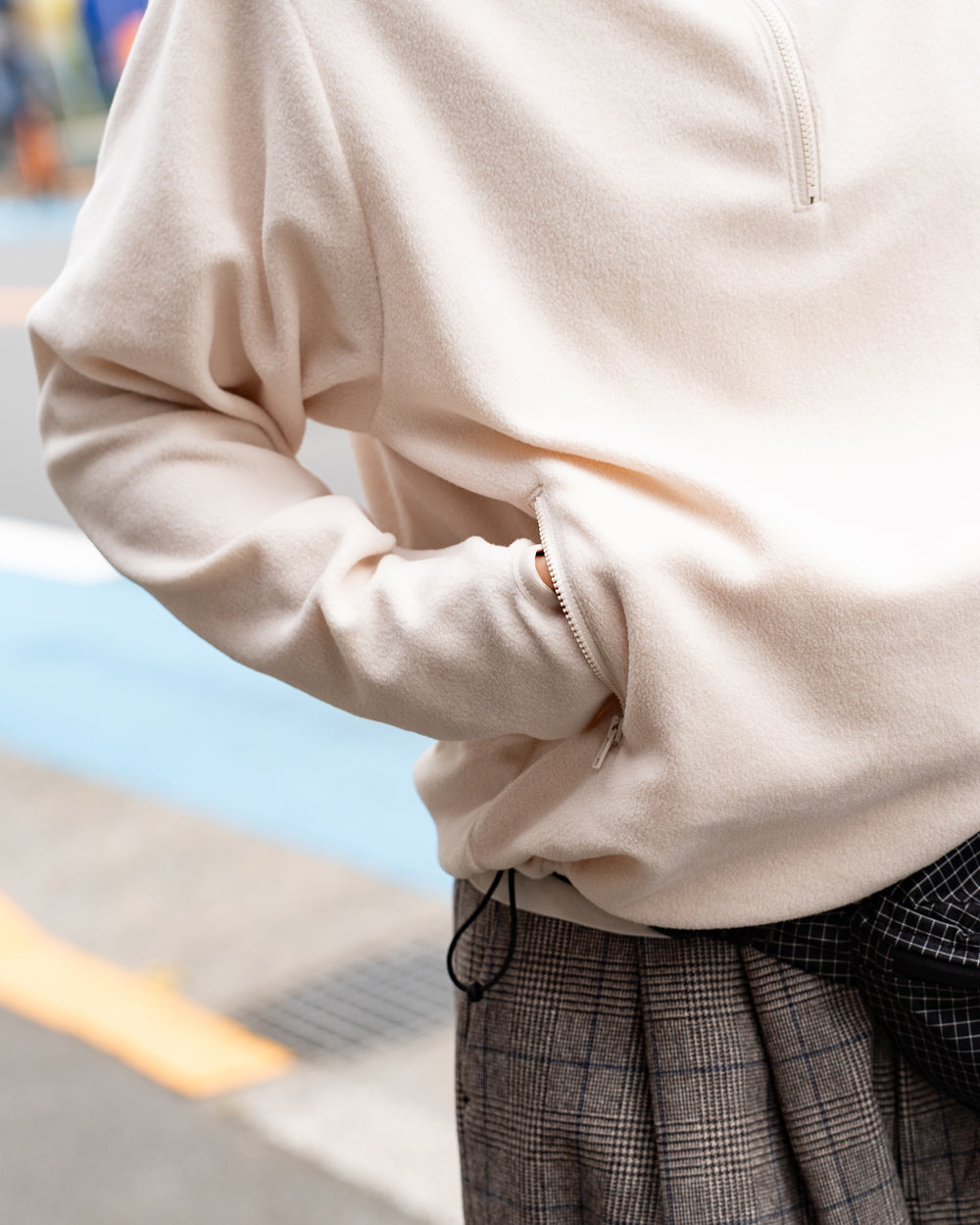 F F F   Fleece Pullover -Ivory