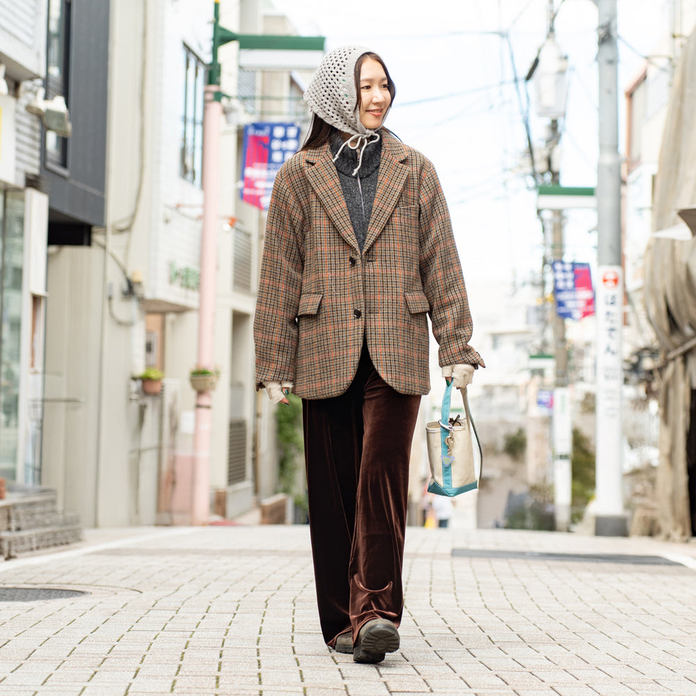 TEMBEA × Friday BAGUETTE TOTE MINI MINI "LT.BEIGE×OTHER BLUE"