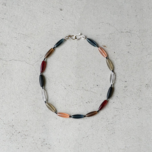 Melanie Decourcey  Multicolor Czech glass beads with onyx tubes