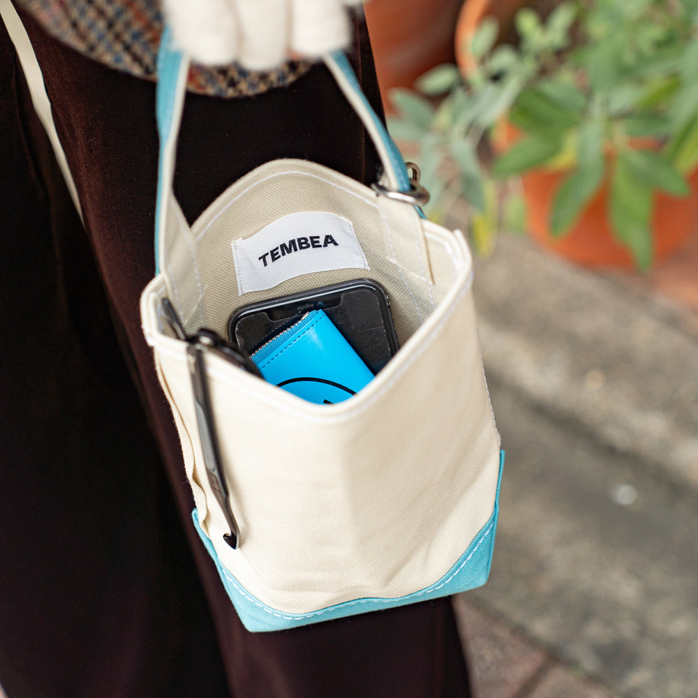 TEMBEA × Friday BAGUETTE TOTE MINI MINI "LT.BEIGE×OTHER BLUE"