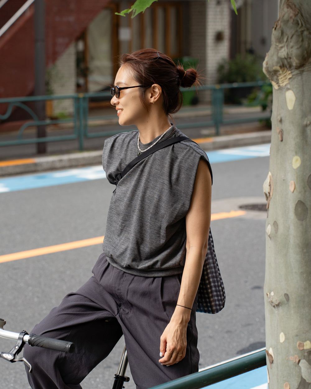 HAVERSACK × Friday  Tech wool tee -Charcoal