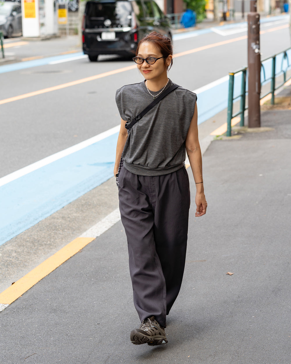 HAVERSACK × Friday  Tech wool tee -Charcoal