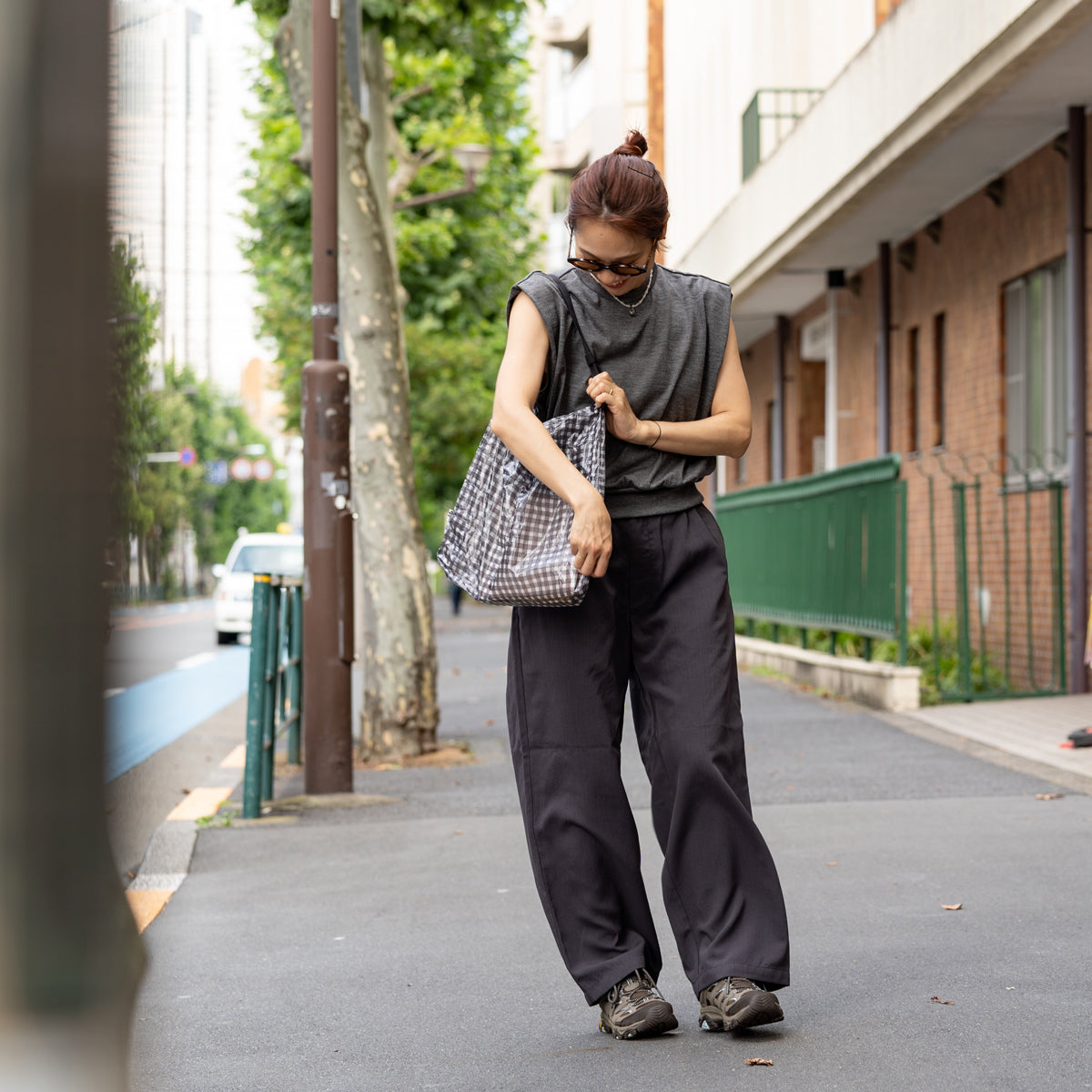FAIRWEATHER × Friday  Packable sacoche -Dyneema  "Black gingham"