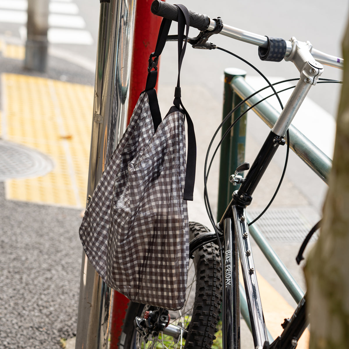FAIRWEATHER × Friday  Packable sacoche -Dyneema  "Black gingham"