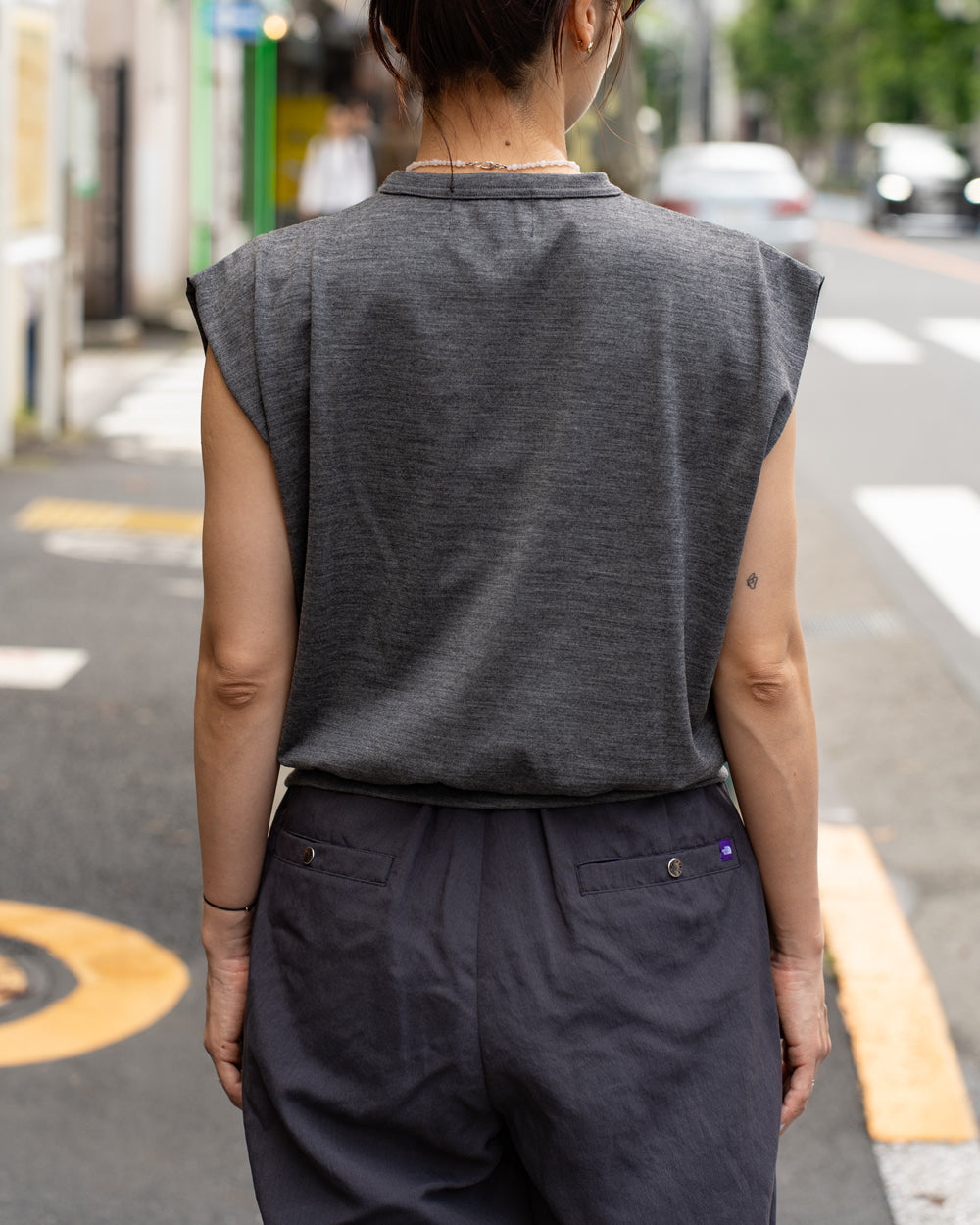 HAVERSACK × Friday  Tech wool tee -Charcoal