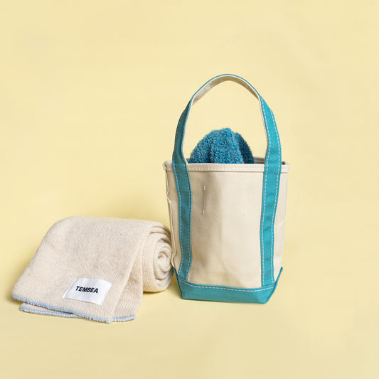 TEMBEA × Friday BAGUETTE TOTE MINI MINI "LT.BEIGE×OTHER BLUE"