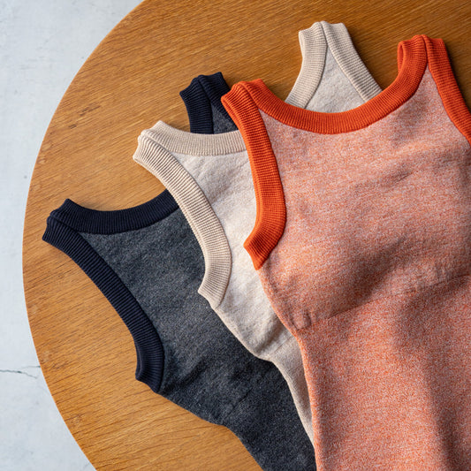 nakes design Summer Wool & Linen American Sleeve Rib Bra Tank